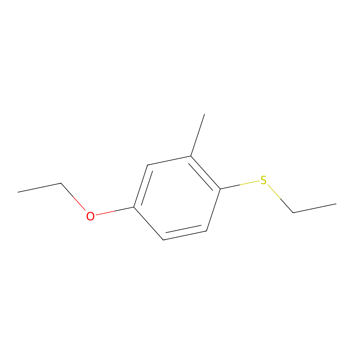 4-Ethoxy-1-(ethylthio)-2-methylbenzene molecular structure, CAS 3765-36-4