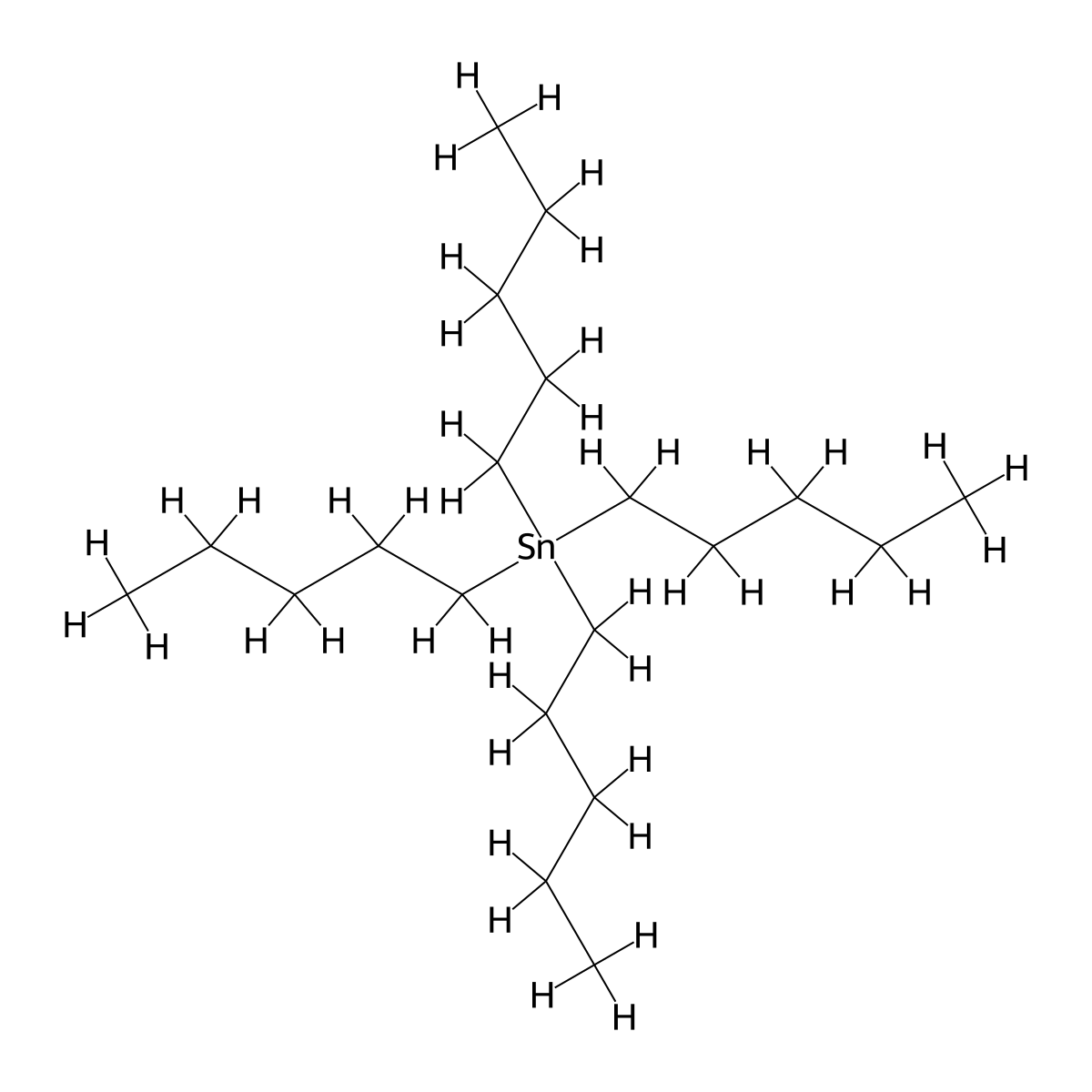 Tetrapentyltin molecular structure, CAS 3765-65-9