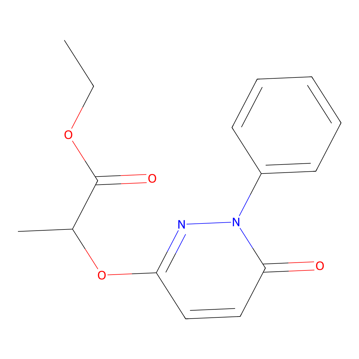Ethyl 2-(6-oxo-1-phenylpyridazin-3-yl)oxypropanoate molecular structure, CAS 37650-49-0