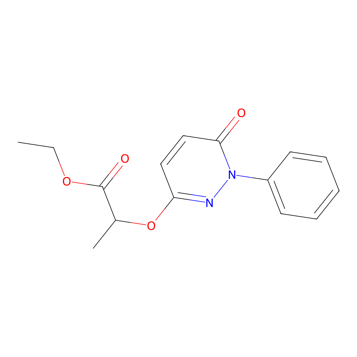 Ethyl 2-(6-oxo-1-phenylpyridazin-3-yl)oxypropanoate molecular structure, CAS 37650-49-0