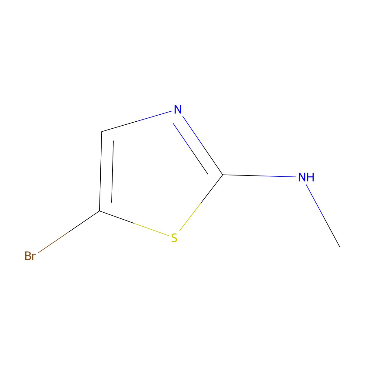 5-Bromo-N-methyl-1,3-thiazol-2-amine molecular structure, CAS 37653-33-1