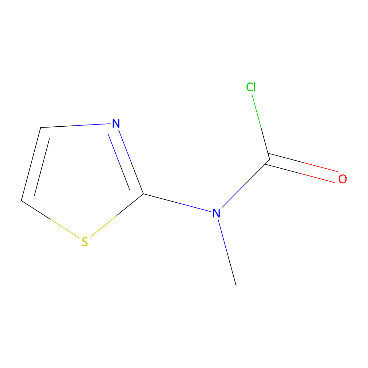 N-methyl-N-(1,3-thiazol-2-yl)carbamoyl chloride molecular structure, CAS 37653-37-5