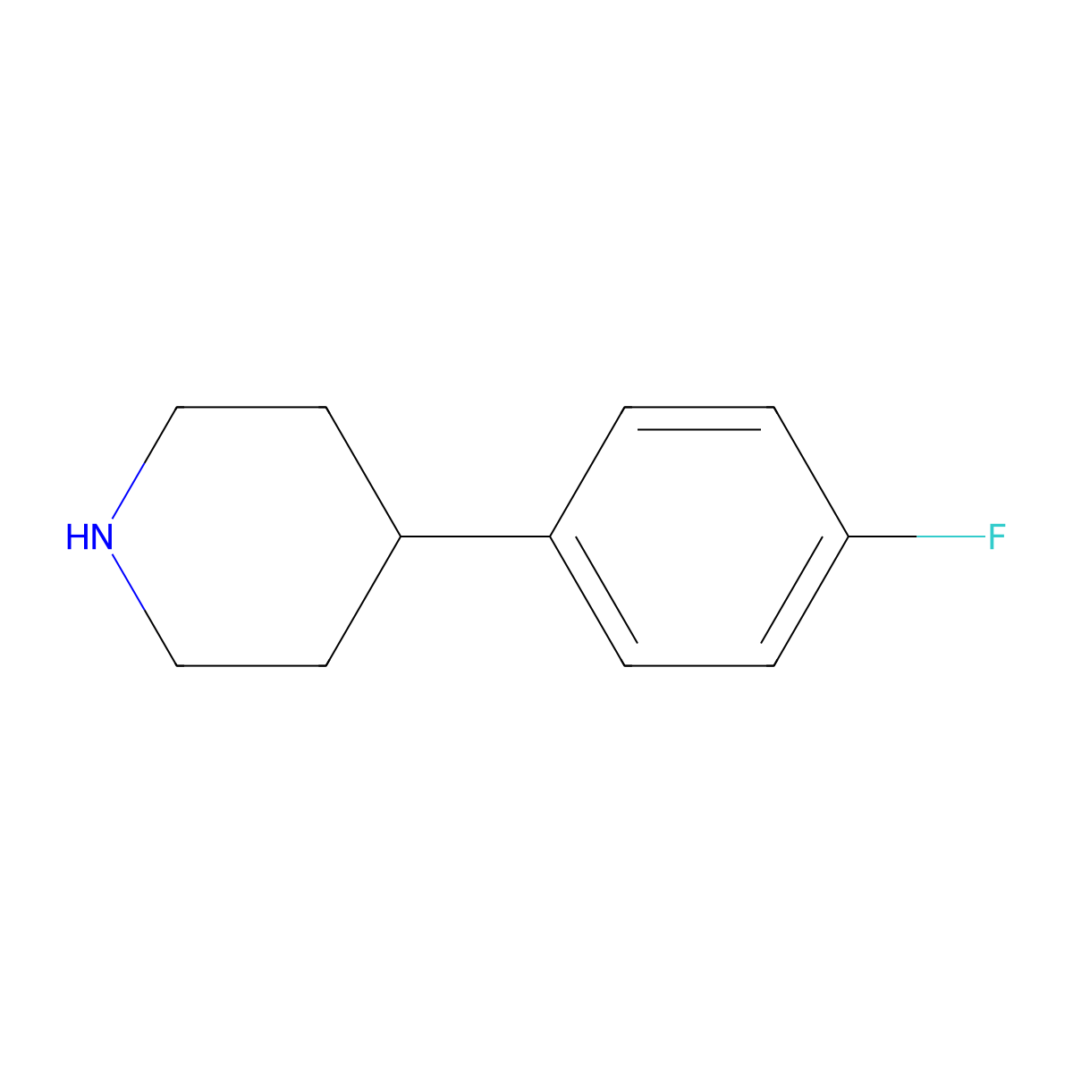 4-(4-Fluorophenyl)piperidine molecular structure, CAS 37656-48-7