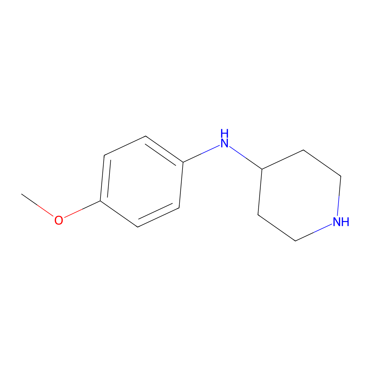 N-(4-methoxyphenyl)piperidin-4-amine molecular structure, CAS 37656-54-5
