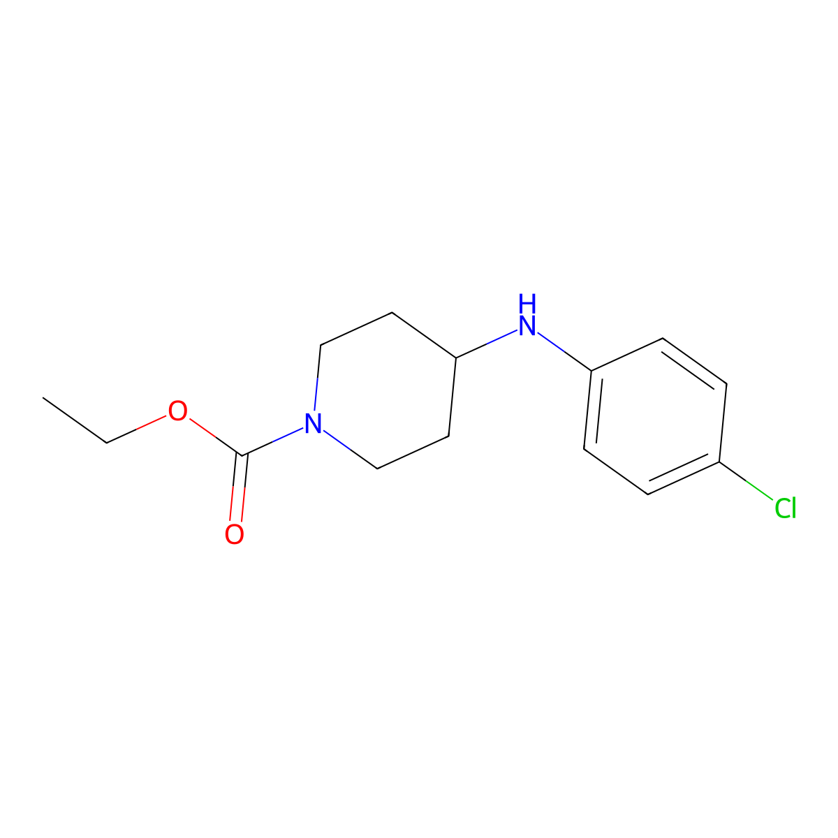 Ethyl 4-[(4-chlorophenyl)amino]piperidine-1-carboxylate molecular structure, CAS 37656-66-9