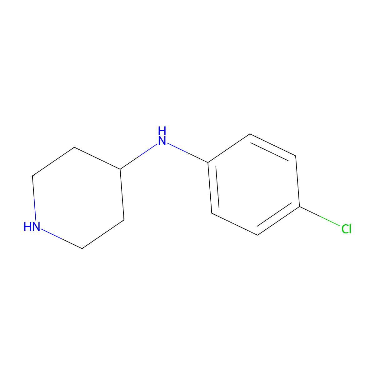 N-(4-chlorophenyl)piperidin-4-amine molecular structure, CAS 37656-67-0