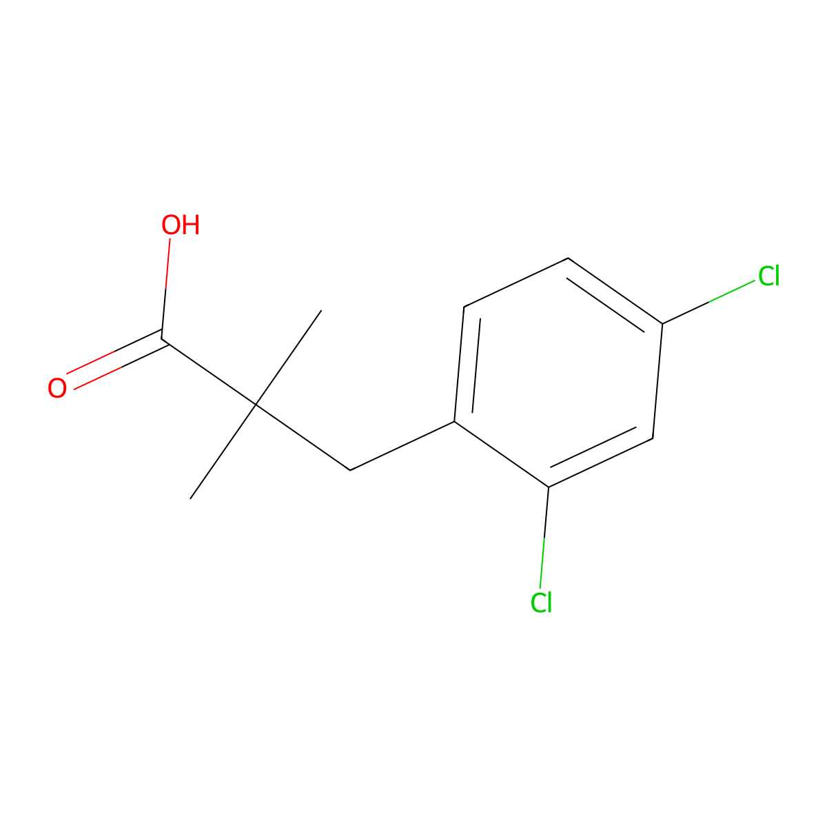 3-(2,4-Dichlorophenyl)-2,2-dimethylpropanoic acid molecular structure, CAS 376584-46-2