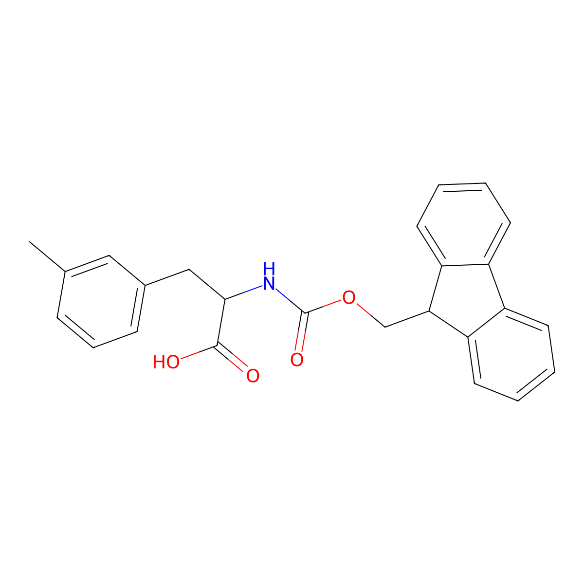 2-({[(9H-fluoren-9-yl)methoxy]carbonyl}amino)-3-(3-methylphenyl)propanoic acid molecular structure, CAS 376588-51-1