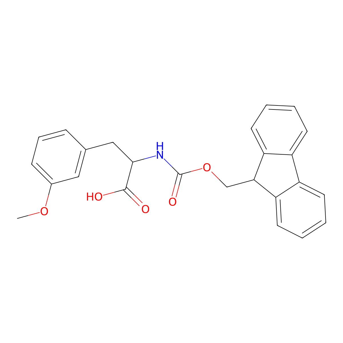 2-{[(9H-Fluoren-9-ylmethoxy)carbonyl]amino}-3-(3-methoxyphenyl)propanoic acid molecular structure, CAS 376588-52-2