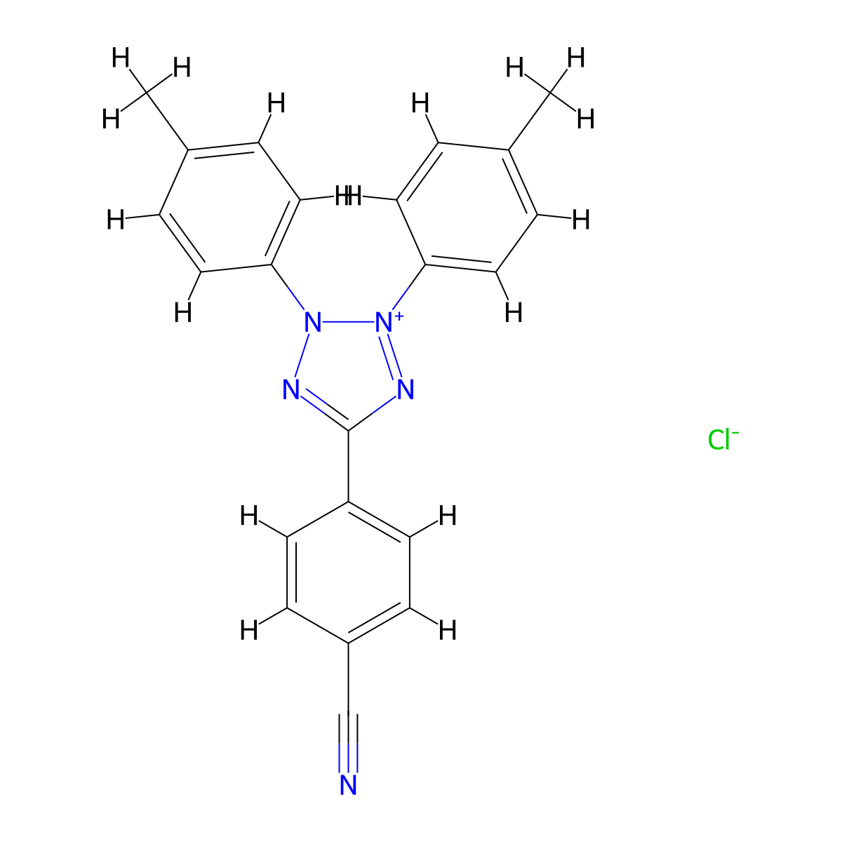 2,3-Bis(4-methylphenyl)-5-(4-cyanophenyl)tetrazolium Chloride molecular structure, CAS 376591-03-6