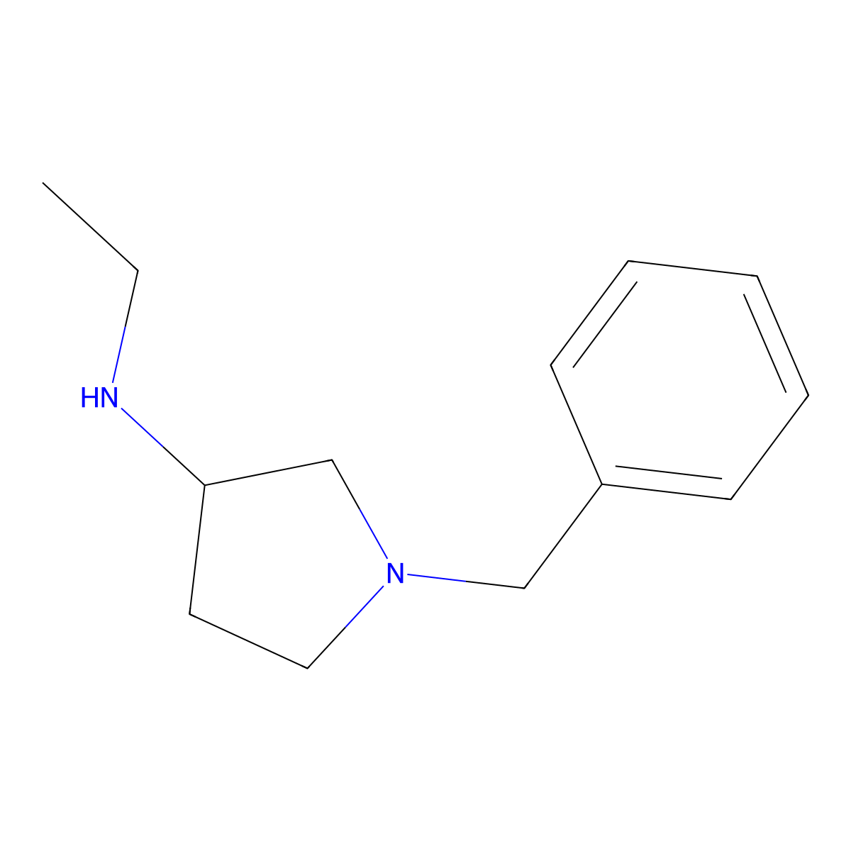 (3R)-(-)-1-Benzyl-3-(ethylamino)pyrrolidine molecular structure, CAS 376591-05-8