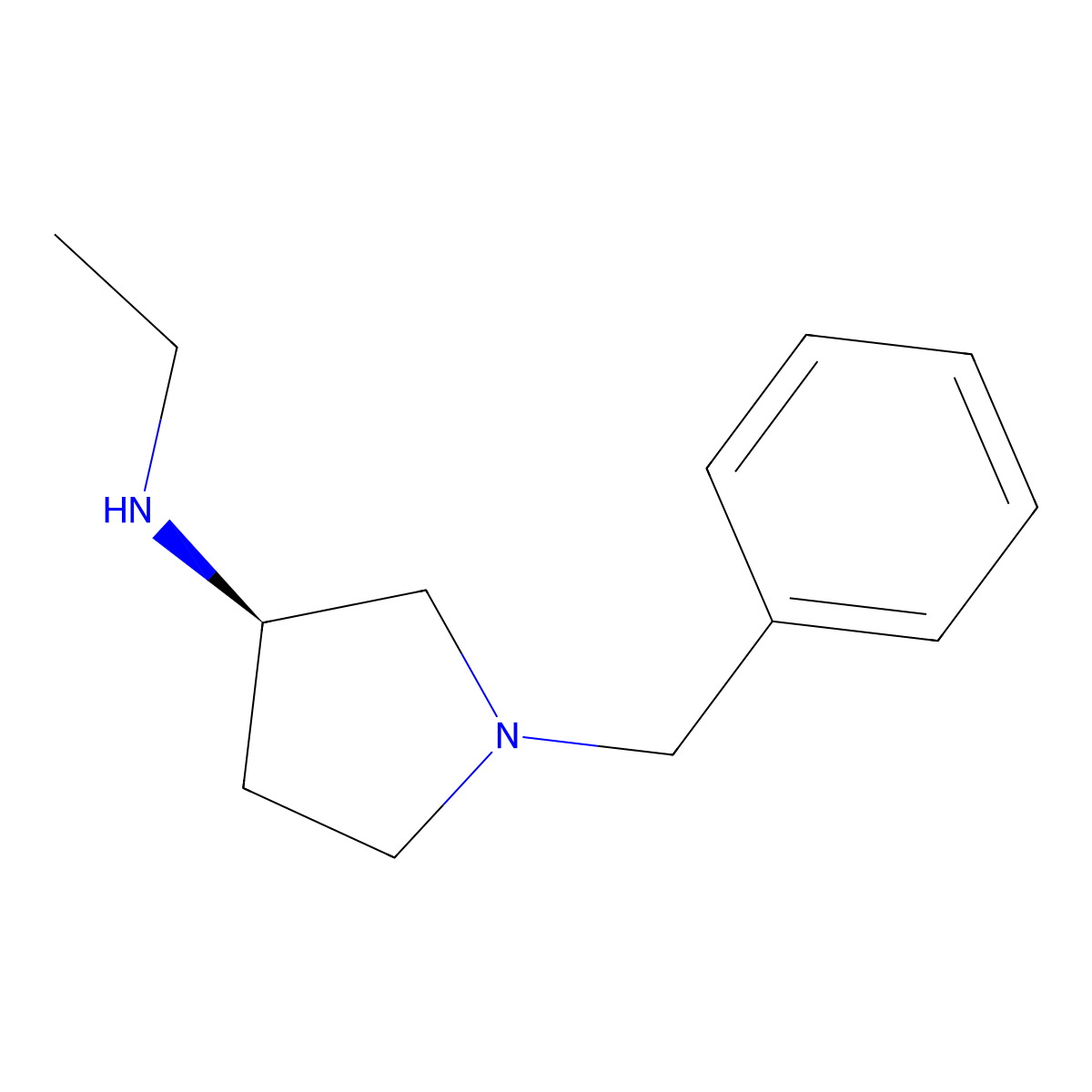 (3R)-(-)-1-Benzyl-3-(ethylamino)pyrrolidine molecular structure, CAS 376591-05-8