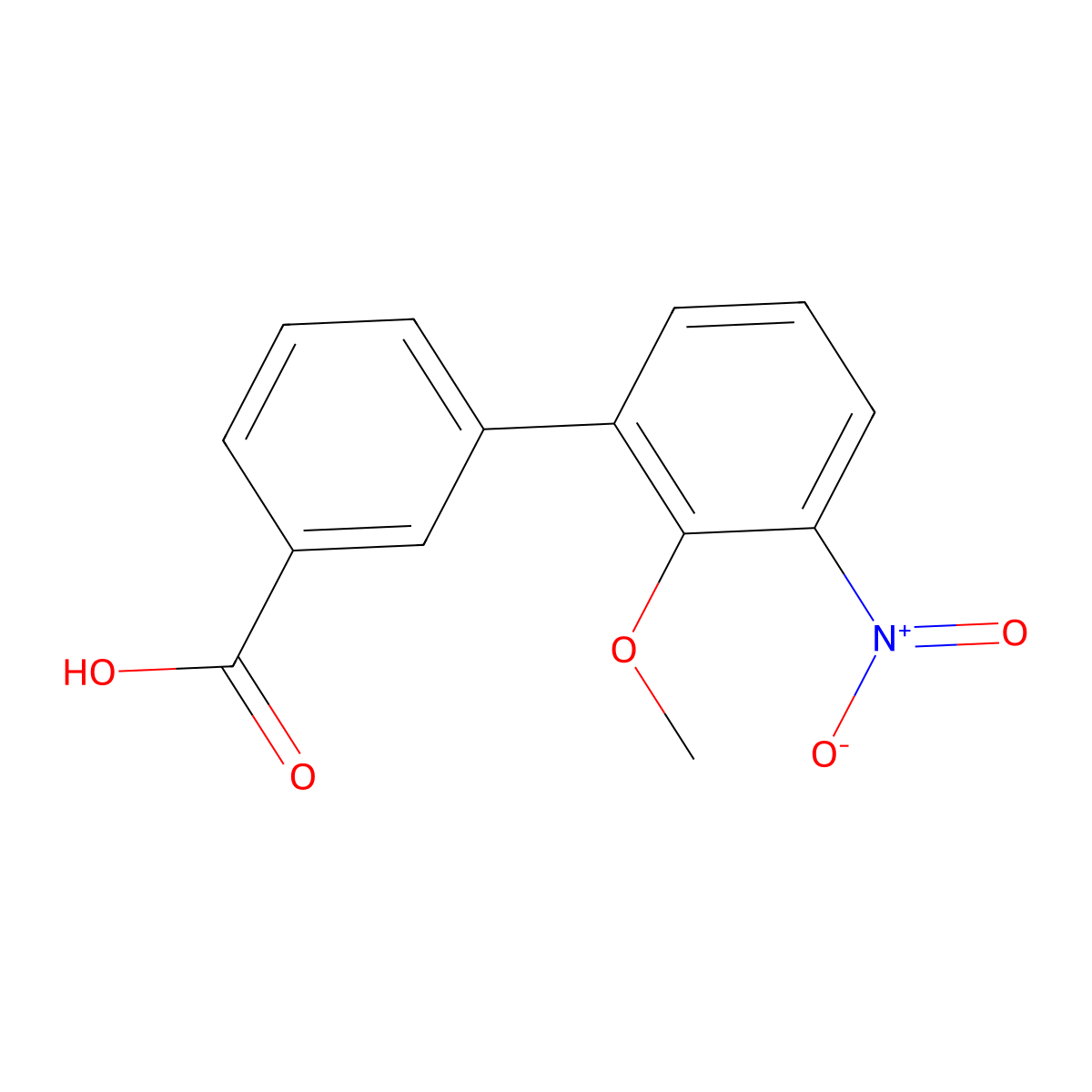 2'-Methoxy-3'-nitrobiphenyl-3-carboxylic acid molecular structure, CAS 376591-94-5