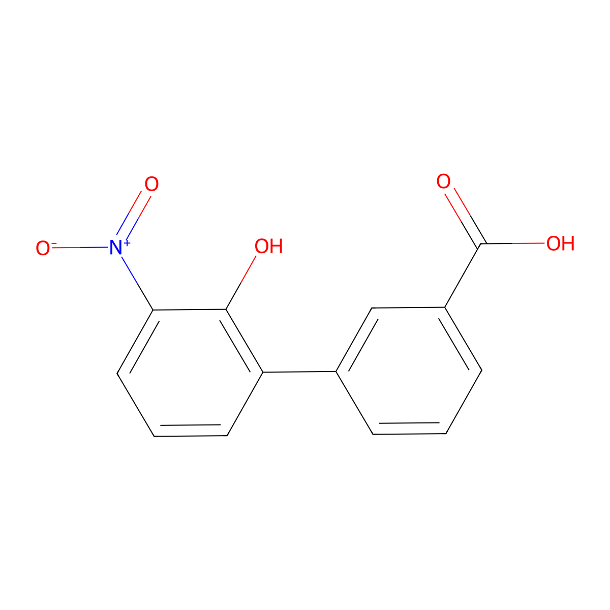 2-Hydroxy-3''-nitro-biphenyl-3-carboxylic acid molecular structure, CAS 376591-95-6