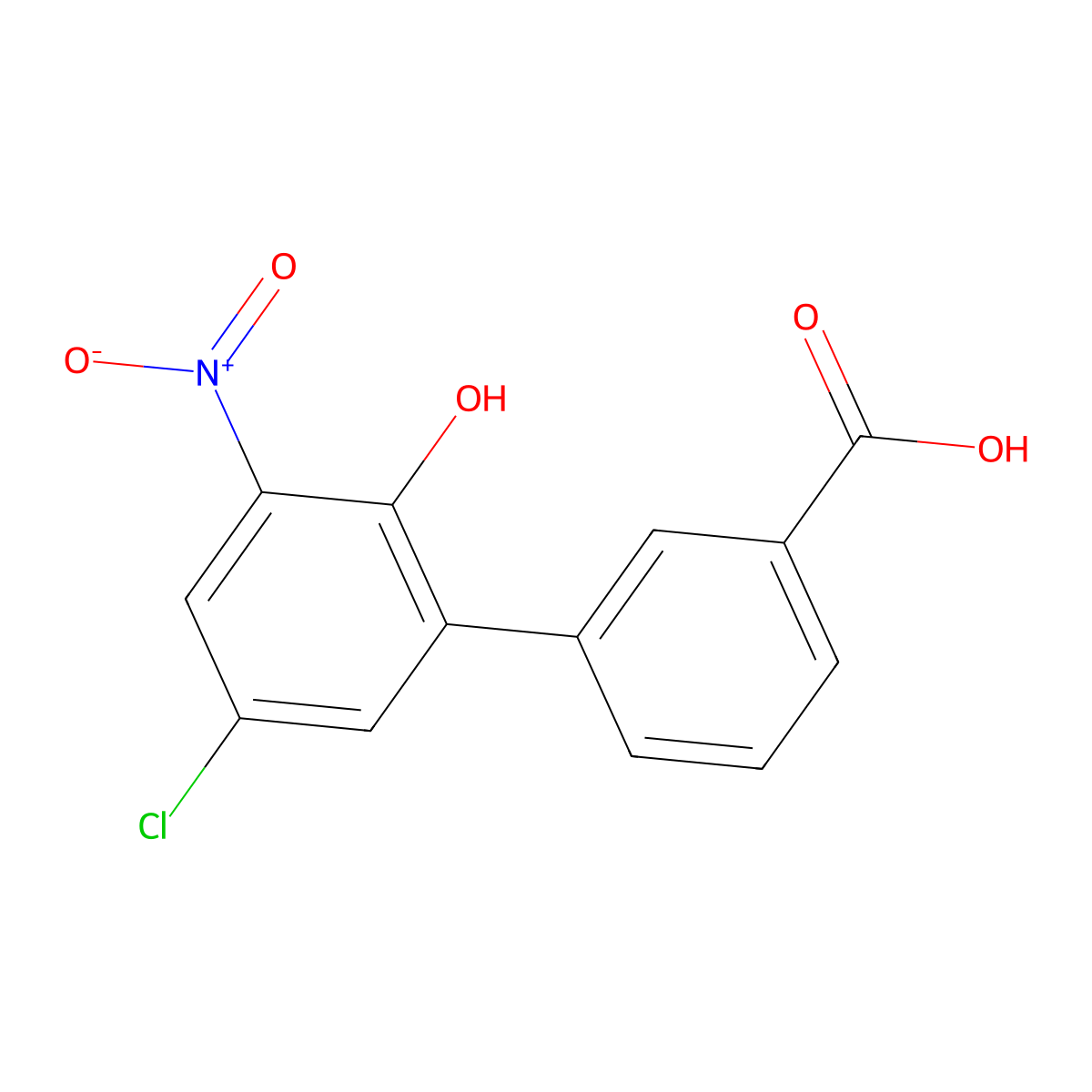 5'-Chloro-2'-hydroxy-3'-nitro[1,1'-biphenyl]-3-carboxylic acid molecular structure, CAS 376592-58-4