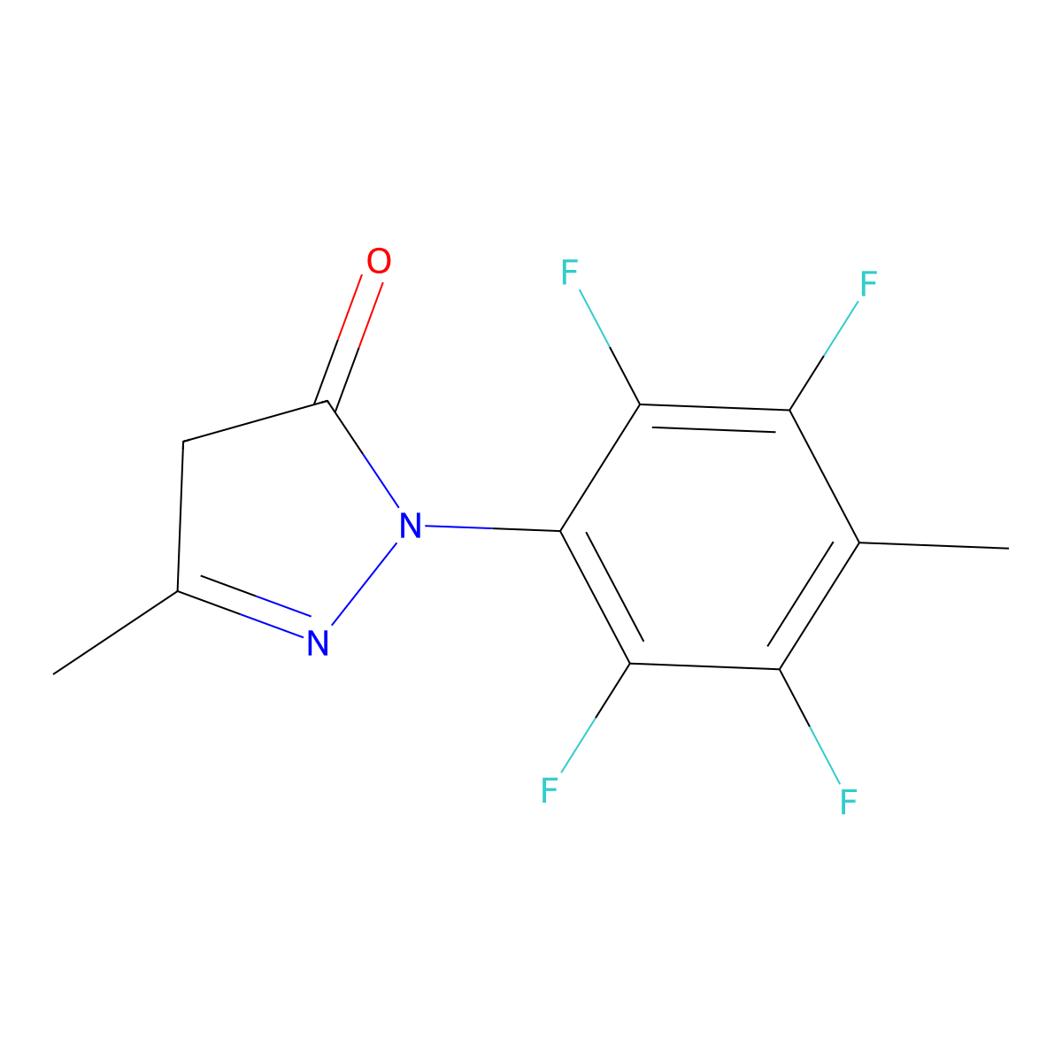 3-Methyl-1-(2,3,5,6-tetrafluoro-4-methylphenyl)-2-pyrazolin-5-one molecular structure, CAS 376593-04-3
