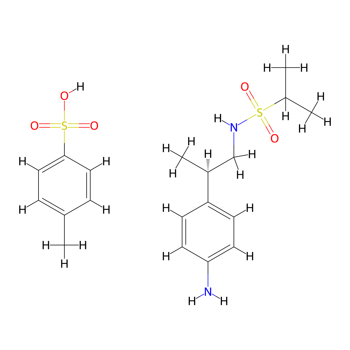 (R)-N-(2-(4-Aminophenyl)propyl)propane-2-sulfonamide 4-methylbenzenesulfonate molecular structure, CAS 376594-64-8