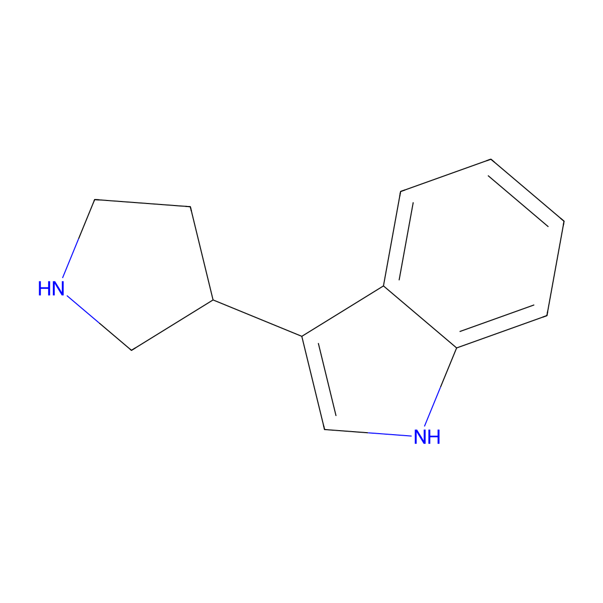 3-(pyrrolidin-3-yl)-1H-indole molecular structure, CAS 3766-02-7