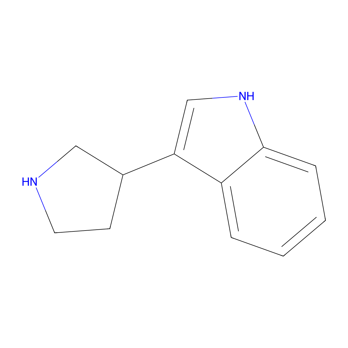 3-(pyrrolidin-3-yl)-1H-indole molecular structure, CAS 3766-02-7
