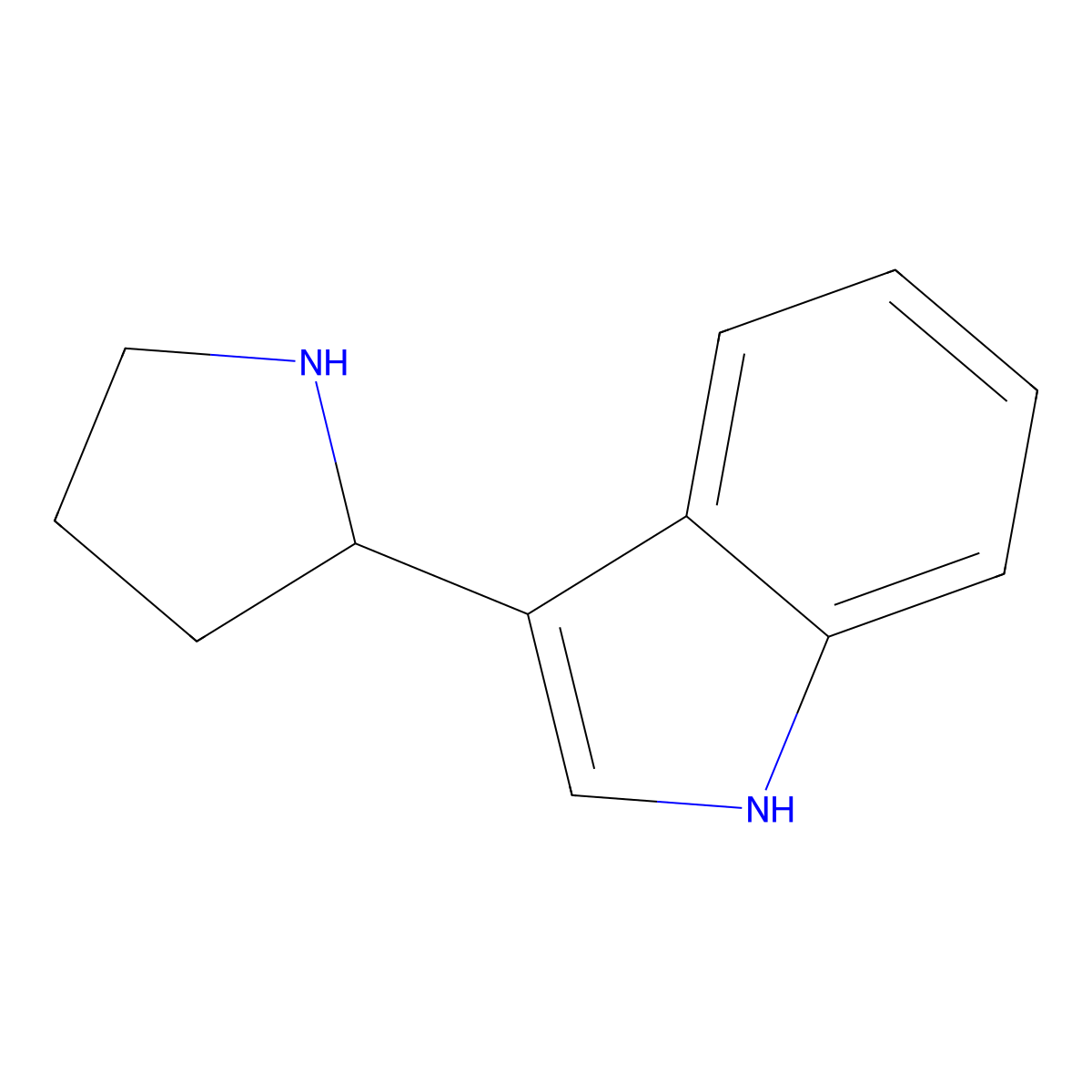 3-(2-Pyrrolidinyl)-1H-Indole molecular structure, CAS 3766-03-8