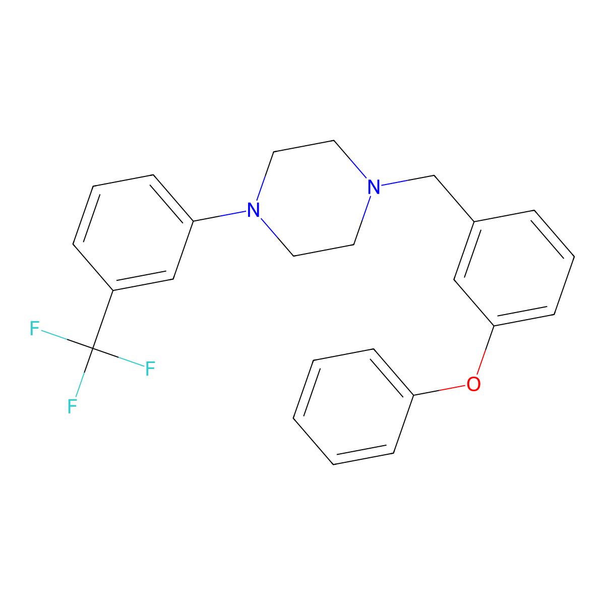 1-[(3-Phenoxyphenyl)methyl]-4-[3-(trifluoromethyl)phenyl]piperazine molecular structure, CAS 376604-13-6