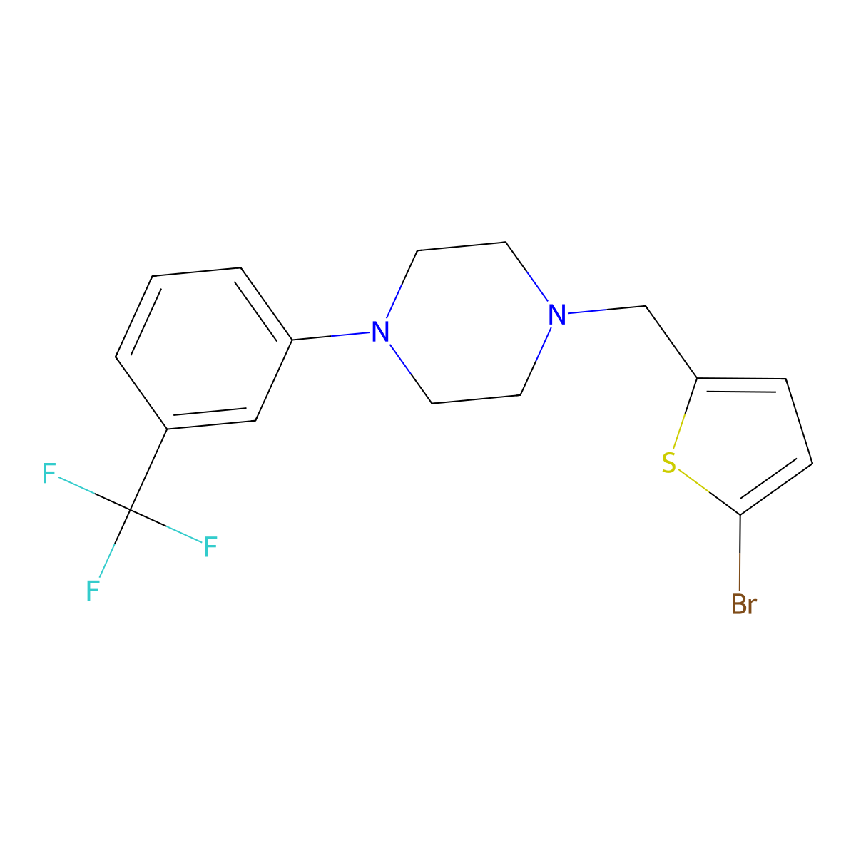 1-[(5-Bromothiophen-2-yl)methyl]-4-[3-(trifluoromethyl)phenyl]piperazine molecular structure, CAS 376604-30-7