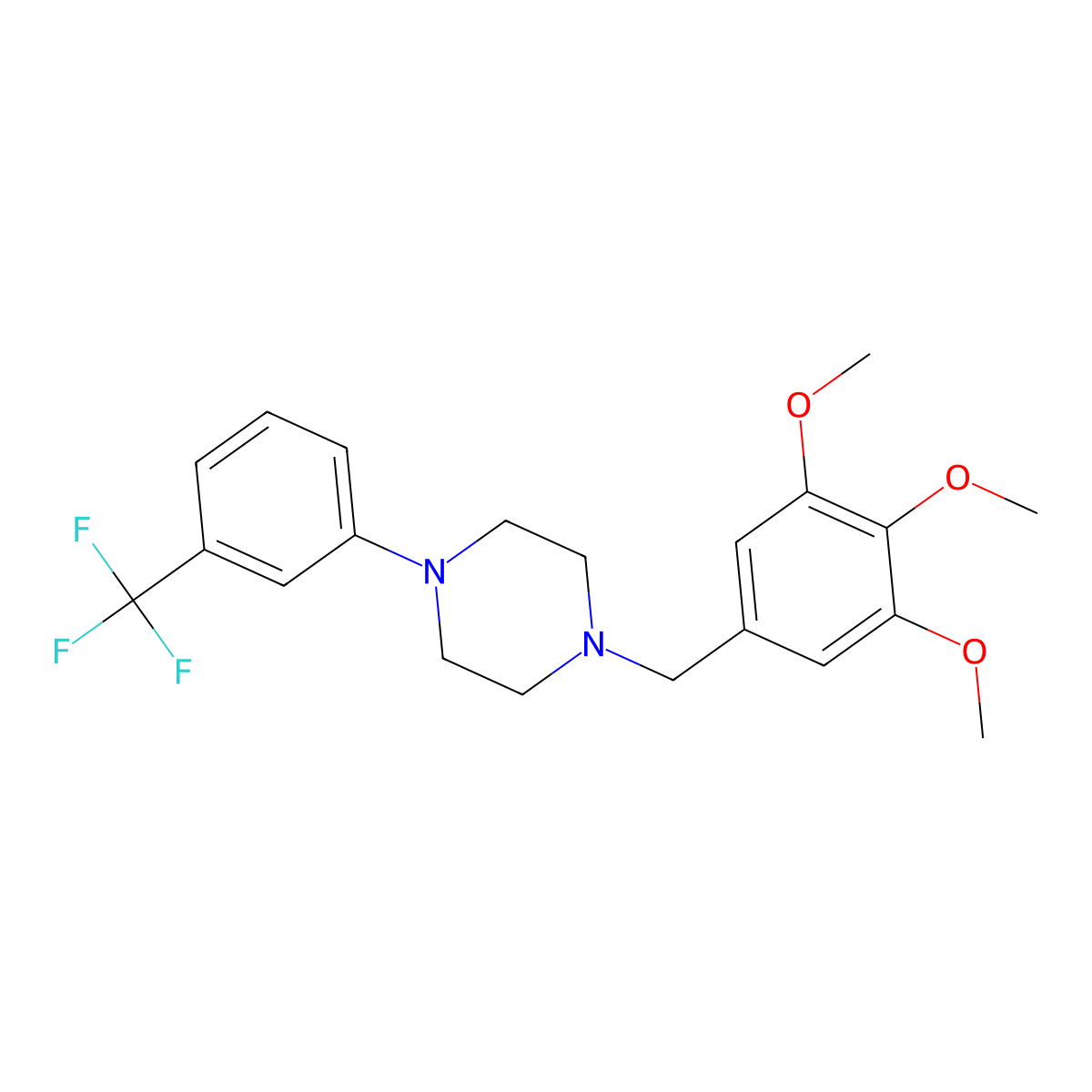1-[3-(Trifluoromethyl)phenyl]-4-[(3,4,5-trimethoxyphenyl)methyl]piperazine molecular structure, CAS 376604-69-2