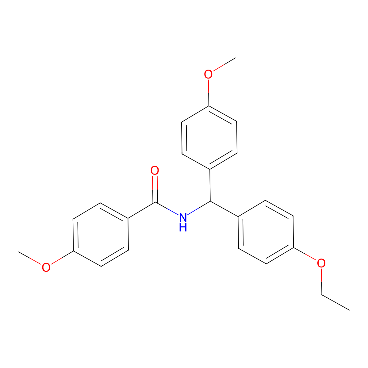 N-[(4-ethoxyphenyl)-(4-methoxyphenyl)methyl]-4-methoxybenzamide molecular structure, CAS 376605-46-8