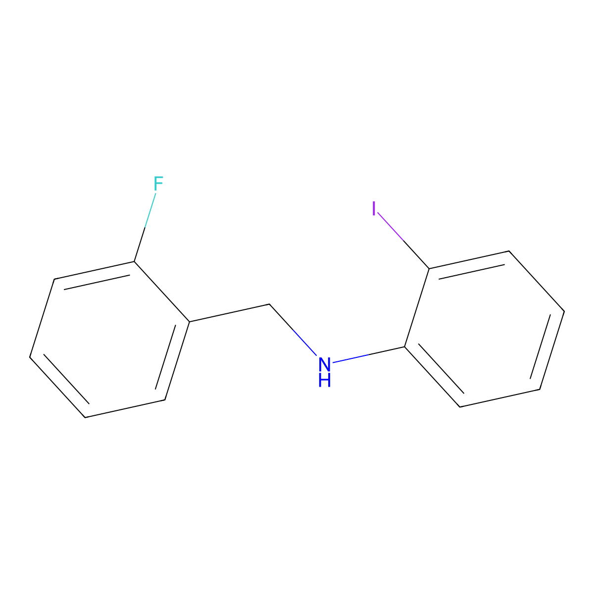 N-(2-fluorobenzyl)-2-iodoaniline molecular structure, CAS 376605-69-5
