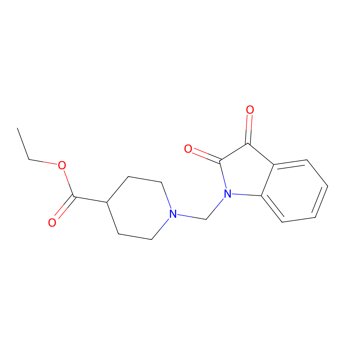 ethyl 1-[(2,3-dioxo-2,3-dihydro-1H-indol-1-yl)methyl]piperidine-4-carboxylate molecular structure, CAS 376606-02-9