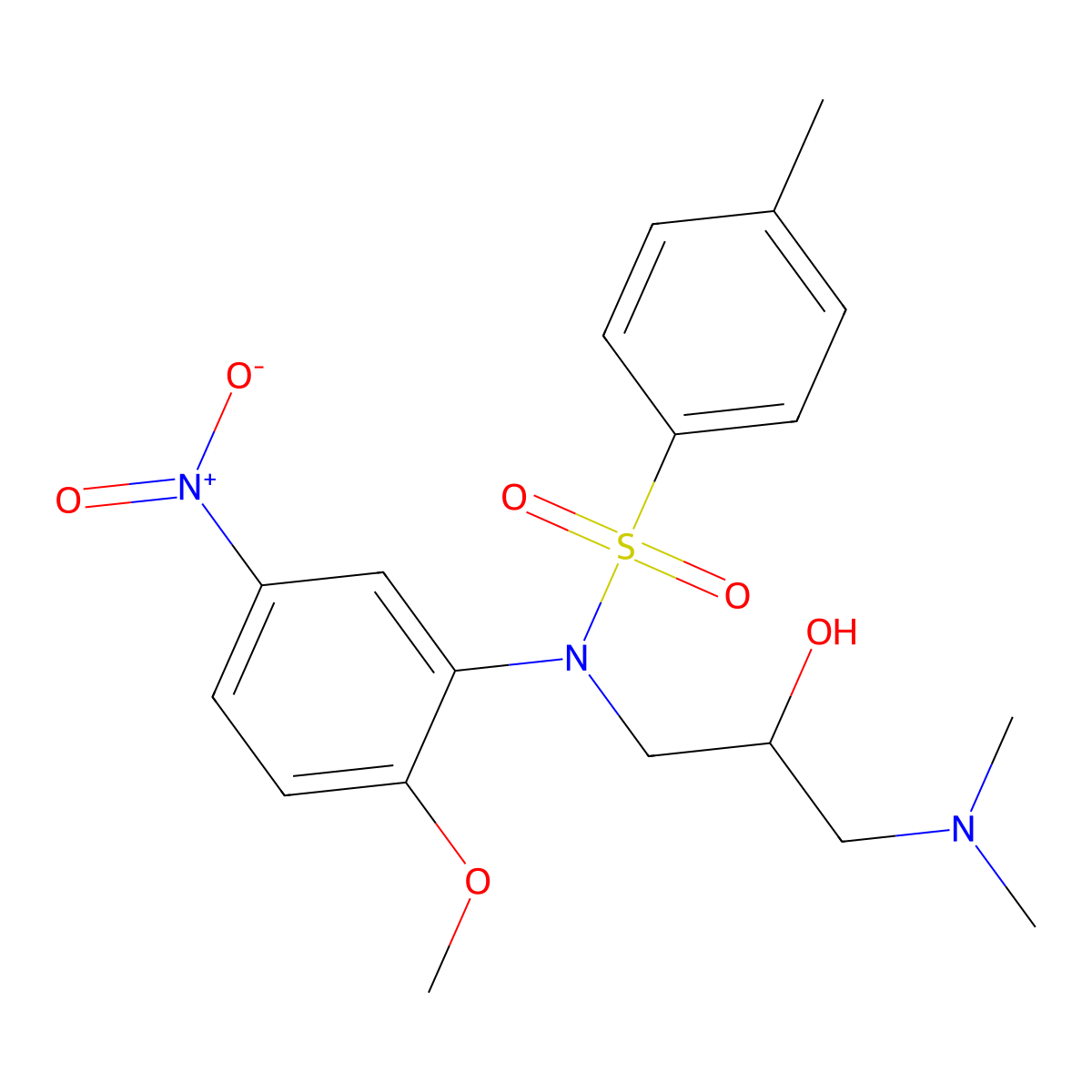 N-[3-(dimethylamino)-2-hydroxypropyl]-N-(2-methoxy-5-nitrophenyl)-4-methylbenzenesulfonamide molecular structure, CAS 376606-22-3