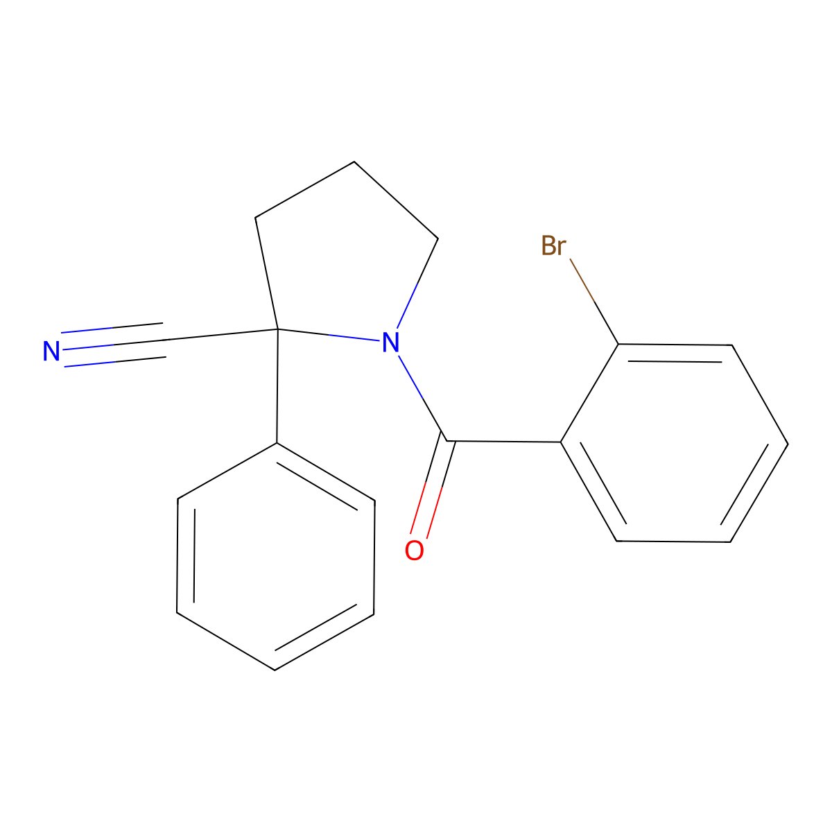 1-(2-Bromobenzoyl)-2-phenylpyrrolidine-2-carbonitrile molecular structure, CAS 376606-94-9