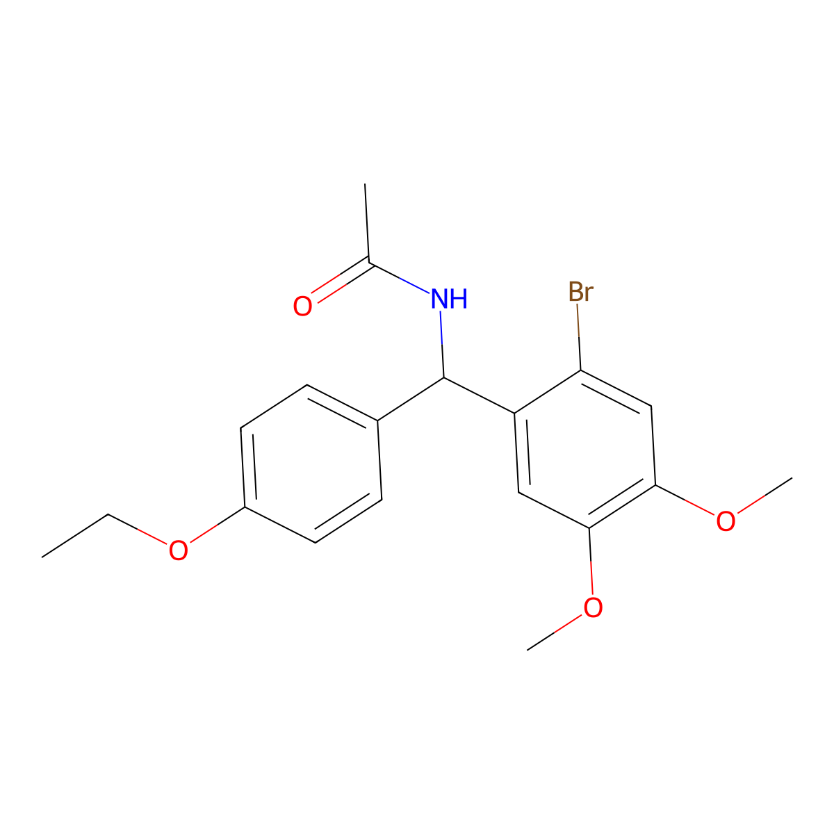 N-[(2-bromo-4,5-dimethoxyphenyl)-(4-ethoxyphenyl)methyl]acetamide molecular structure, CAS 376610-34-3