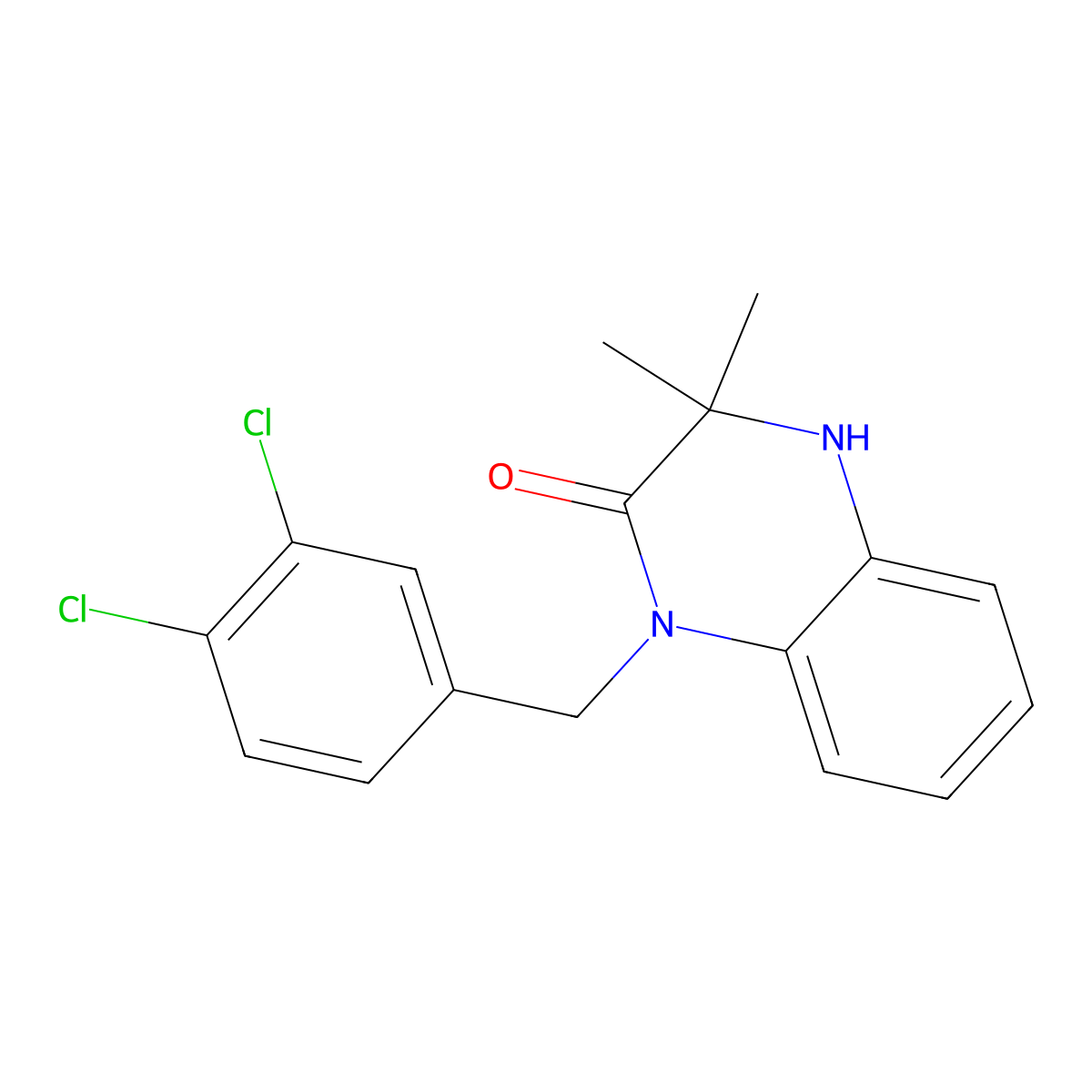 1-[(3,4-dichlorophenyl)methyl]-3,3-dimethyl-4H-quinoxalin-2-one molecular structure, CAS 376610-74-1