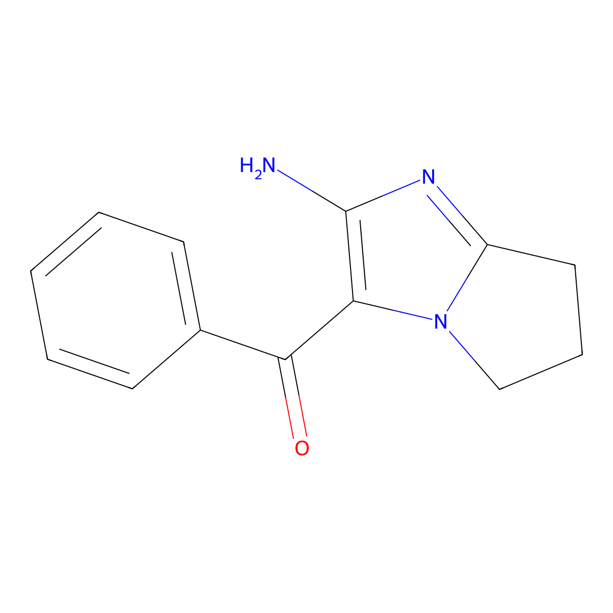 (2-amino-6,7-dihydro-5H-pyrrolo[1,2-a]imidazol-3-yl)(phenyl)methanone molecular structure, CAS 376611-70-0