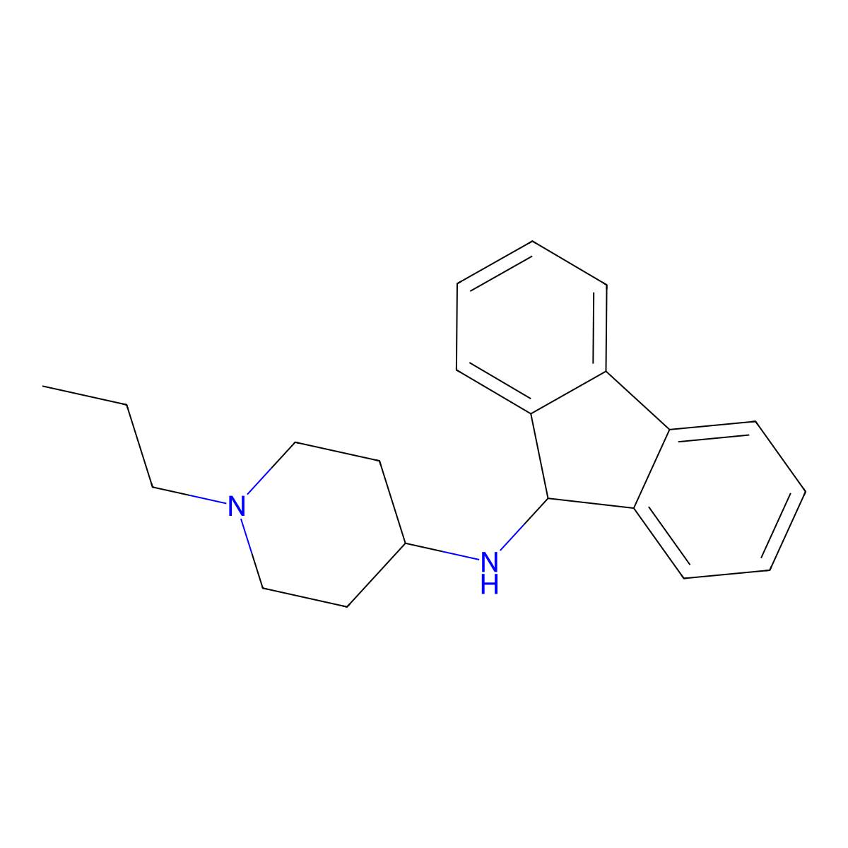 N-(9H-fluoren-9-yl)-1-propylpiperidin-4-amine molecular structure, CAS 376614-66-3