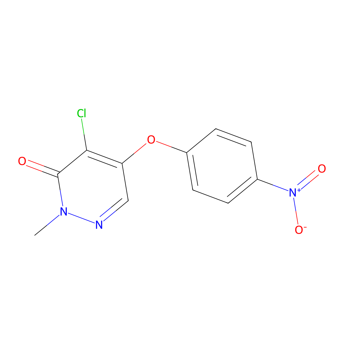 4-Chloro-2-methyl-5-(4-nitrophenoxy)pyridazin-3-one molecular structure, CAS 376614-70-9