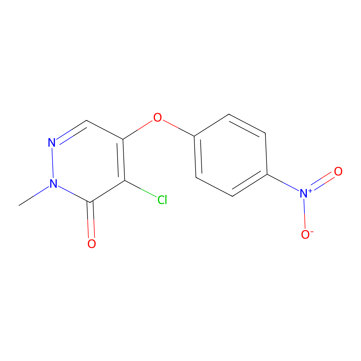 4-Chloro-2-methyl-5-(4-nitrophenoxy)pyridazin-3-one molecular structure, CAS 376614-70-9
