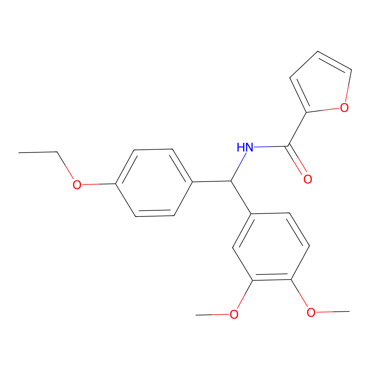 N-[(3,4-dimethoxyphenyl)-(4-ethoxyphenyl)methyl]furan-2-carboxamide molecular structure, CAS 376614-81-2