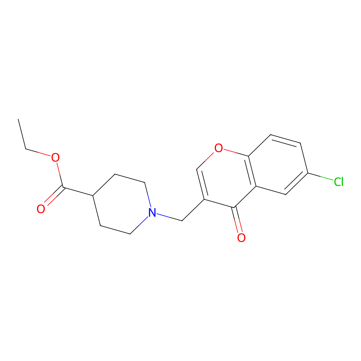 ethyl 1-[(6-chloro-4-oxo-4H-chromen-3-yl)methyl]-4-piperidinecarboxylate molecular structure, CAS 376614-97-0