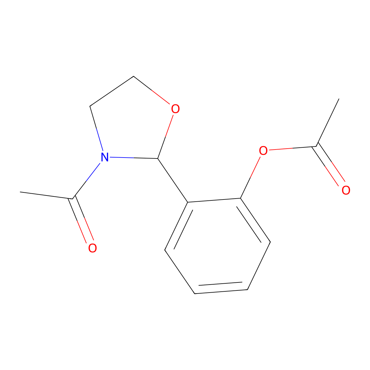 Oxazolidine, 3-acetyl-2-[2-(acetyloxy)phenyl]- molecular structure, CAS 376615-03-1