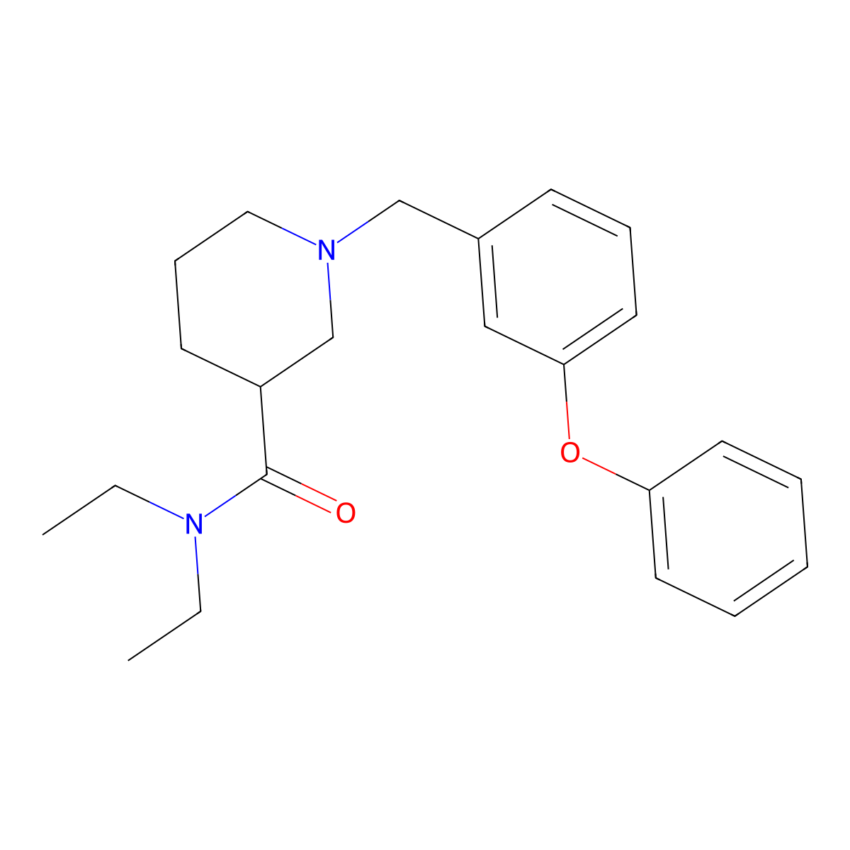 N,N-diethyl-1-[(3-phenoxyphenyl)methyl]piperidine-3-carboxamide molecular structure, CAS 376615-06-4