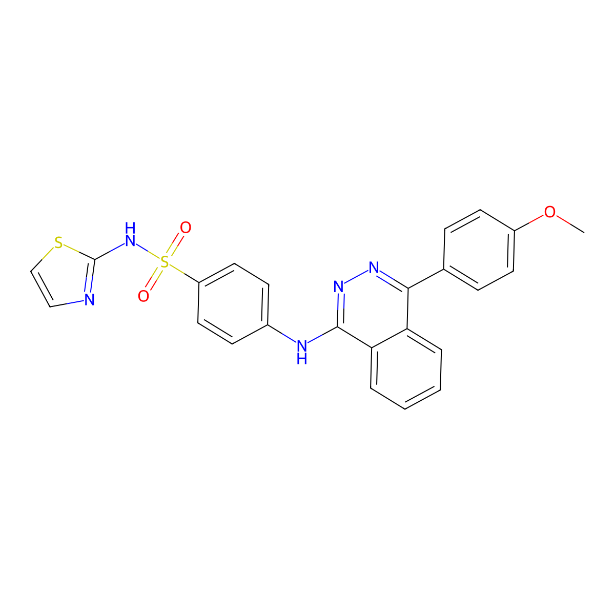 4-[4-(4-Methoxy-phenyl)-phthalazin-1-ylamino]-N-thiazol-2-yl-benzenesulfonamide molecular structure, CAS 376615-13-3