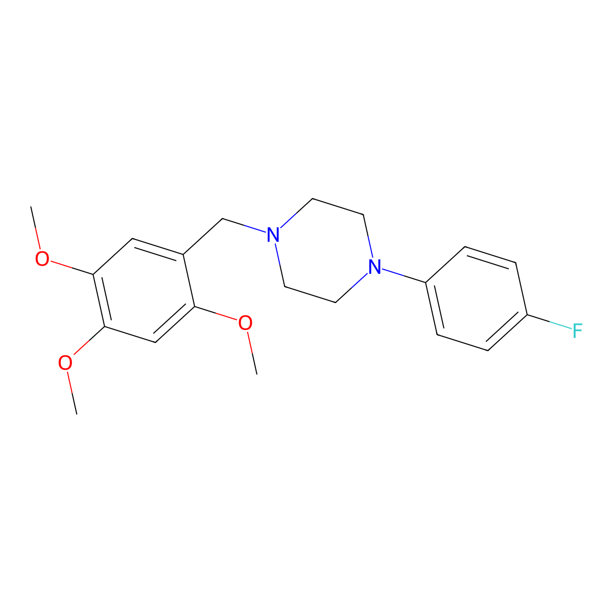 1-(4-Fluorophenyl)-4-[(2,4,5-trimethoxyphenyl)methyl]piperazine molecular structure, CAS 376615-93-9