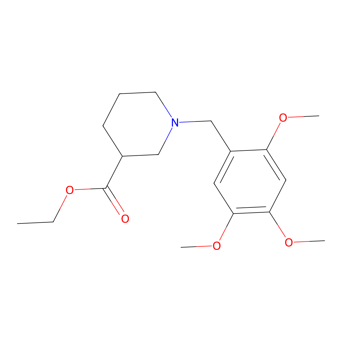 Ethyl 1-(2,4,5-trimethoxybenzyl)piperidine-3-carboxylate molecular structure, CAS 376616-64-7