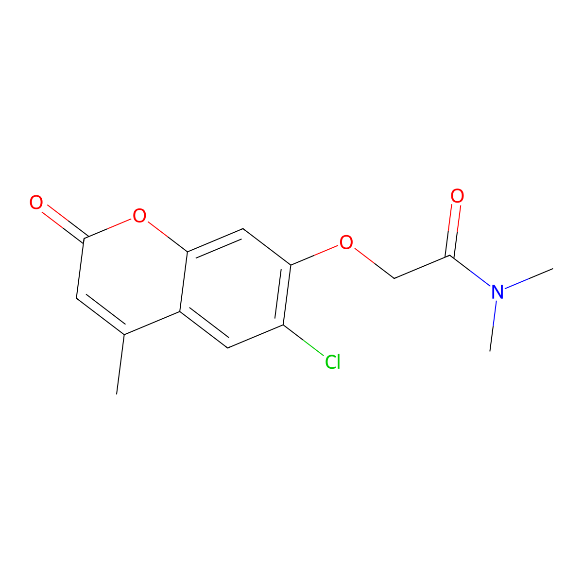 2-(6-chloro-4-methyl-2-oxochromen-7-yl)oxy-N,N-dimethylacetamide molecular structure, CAS 376618-39-2