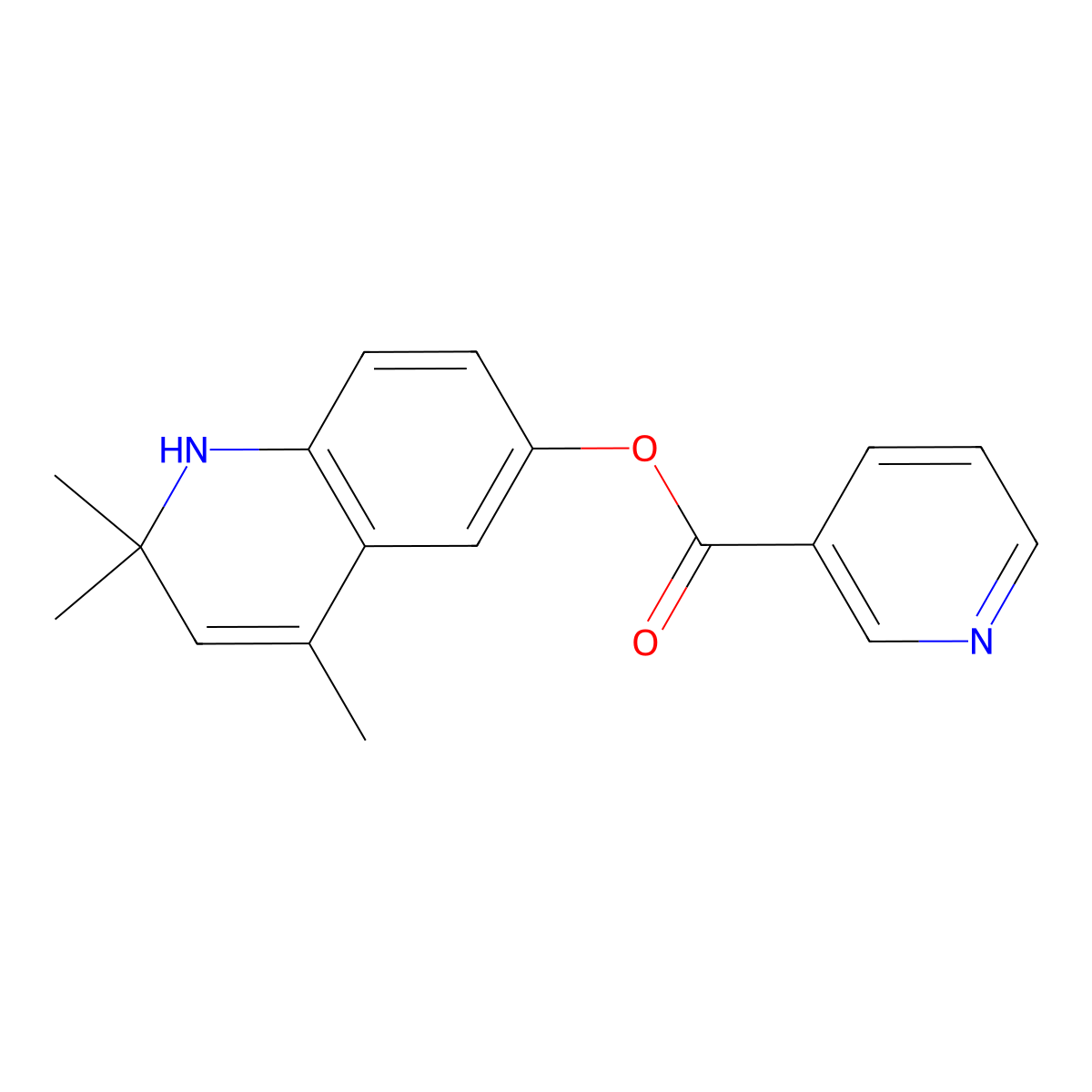 (2,2,4-trimethyl-1H-quinolin-6-yl) pyridine-3-carboxylate molecular structure, CAS 376618-47-2