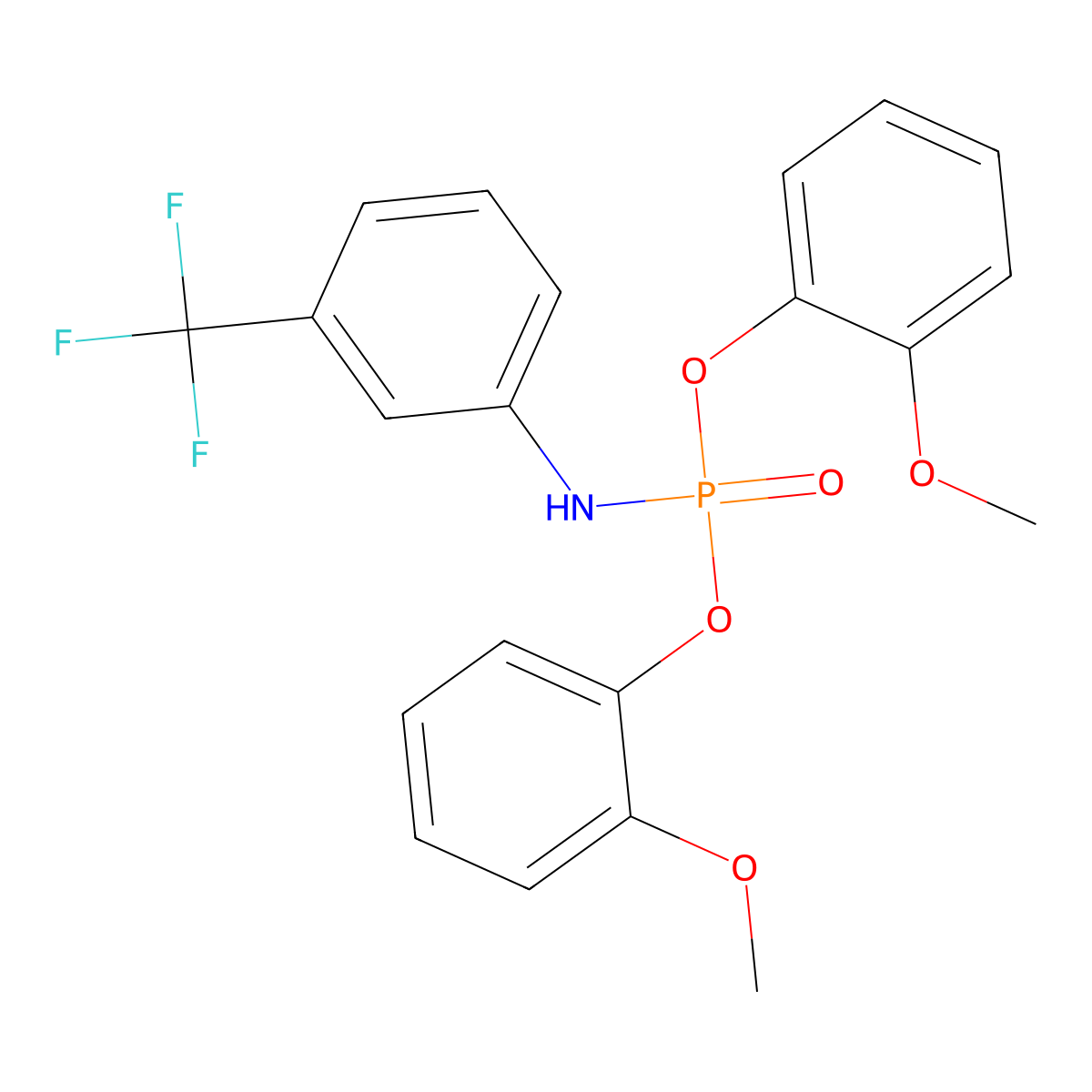 N-bis(2-methoxyphenoxy)phosphoryl-3-(trifluoromethyl)aniline molecular structure, CAS 376618-91-6