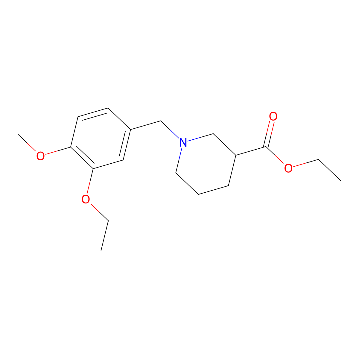 Ethyl 1-(3-ethoxy-4-methoxybenzyl)piperidine-3-carboxylate molecular structure, CAS 376619-22-6