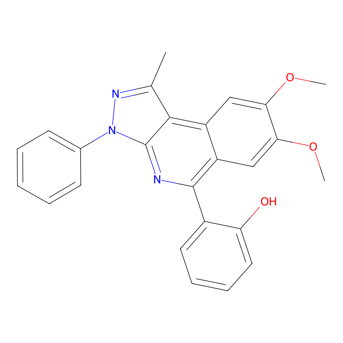 6-(7,8-dimethoxy-1-methyl-3-phenyl-2H-pyrazolo[3,4-c]isoquinolin-5-ylidene)-1-cyclohexa-2,4-dienone molecular structure, CAS 376620-85-8